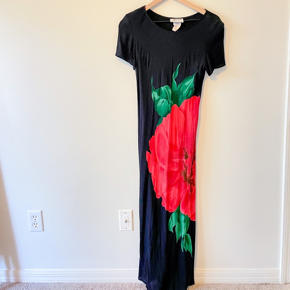 Vintage Black Midi Dress